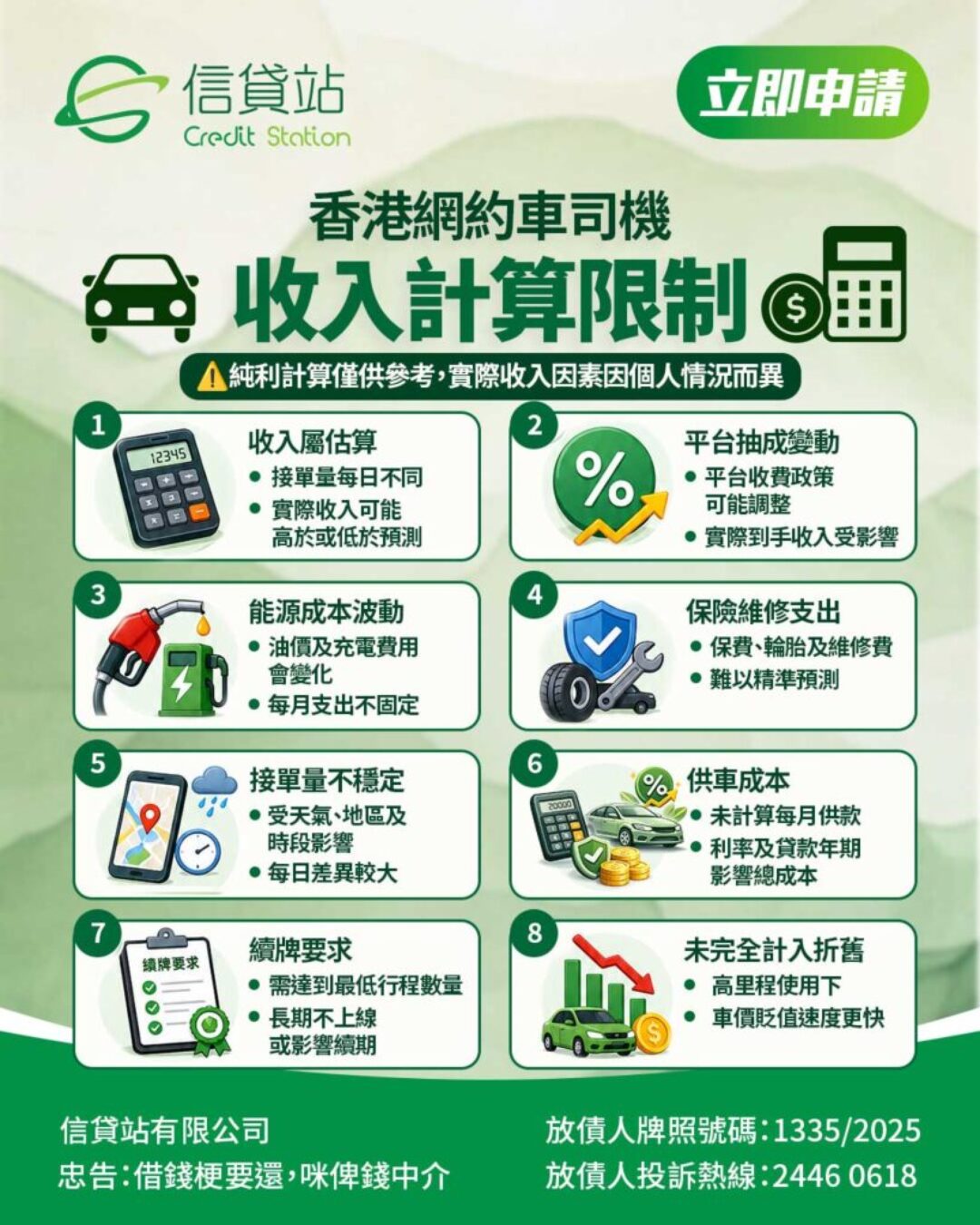 香港網約車司機收入計算限制與隱藏變數，客觀評估網約車好做嗎及入行風險。2026 網約車好做嗎？為你盤點影響網約車司機純利與真實收入的 8 大關鍵變數，包括接單效率、平台抽成調整及隱藏維修成本，入行前必看的客觀分析。